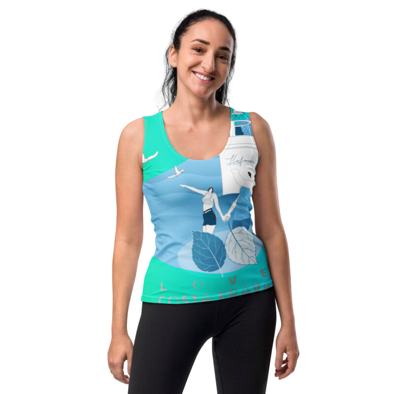 Dive into Comfort and Style with Our Sublimation Cut & Sew Tank Top! 🌟 - Iglecreations: Serene Coastline Horizons