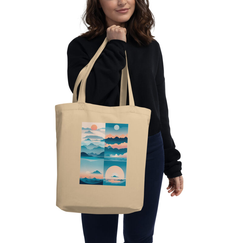 Carry Coastal Charm: Eco Tote Bag for the Stylish and Eco-Conscious Shopper 🌿 - Iglecreations: Serene Coastline Horizons