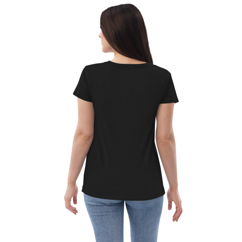 womens recycled v neck t shirt black back 2 6551001a2231e