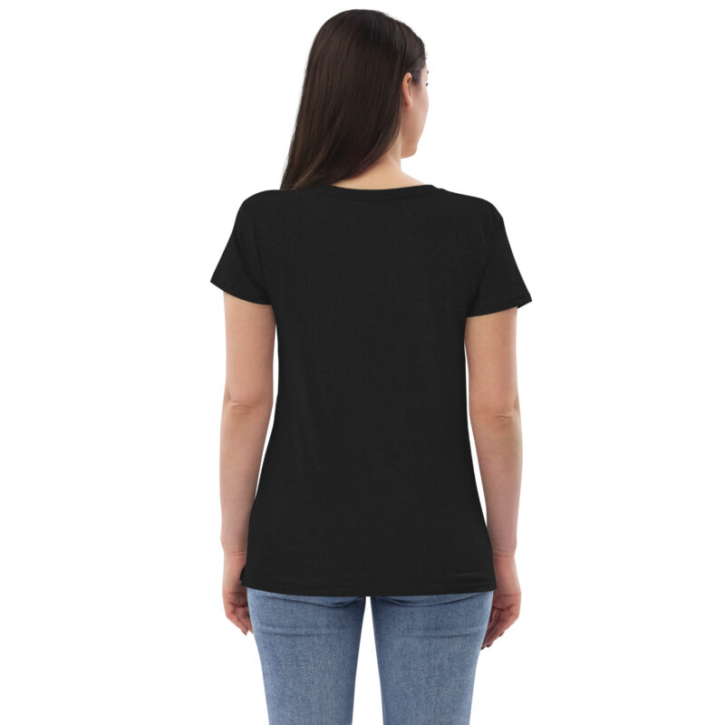 womens recycled v neck t shirt black back 6551001a22267