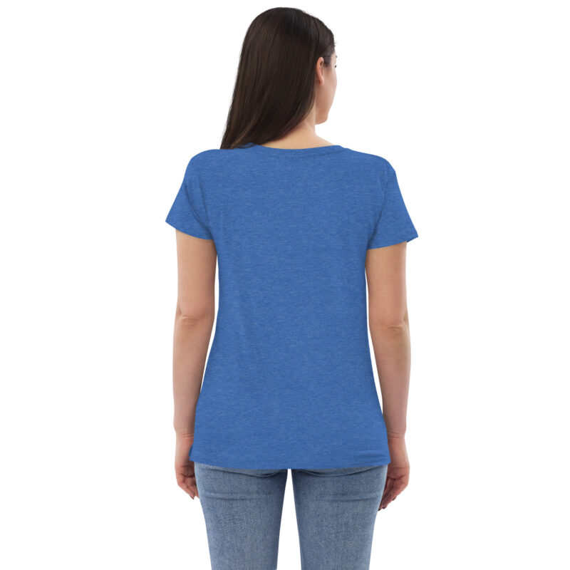 womens recycled v neck t shirt blue heather back 6551001a2389f
