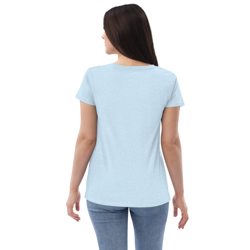 womens recycled v neck t shirt crystal blue back 2 6551001a25793